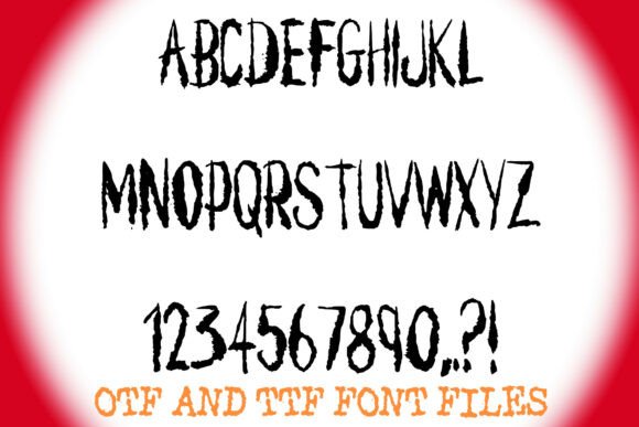 Ink Blot Rough Brush Font PNG with transparent background - Preview 1