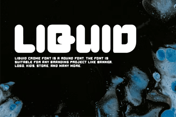 Liquid Crome Font PNG with transparent background - Preview 1