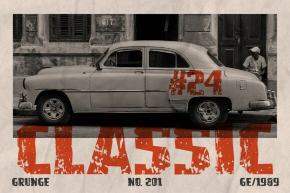 Movie Grunge Font PNG with transparent background - Preview 1