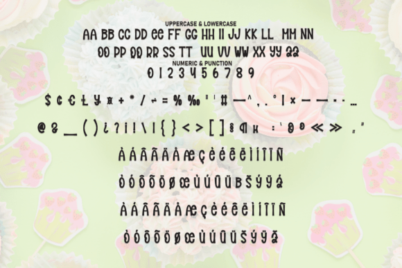 Ornament Cupcake Font PNG with transparent background - Preview 6