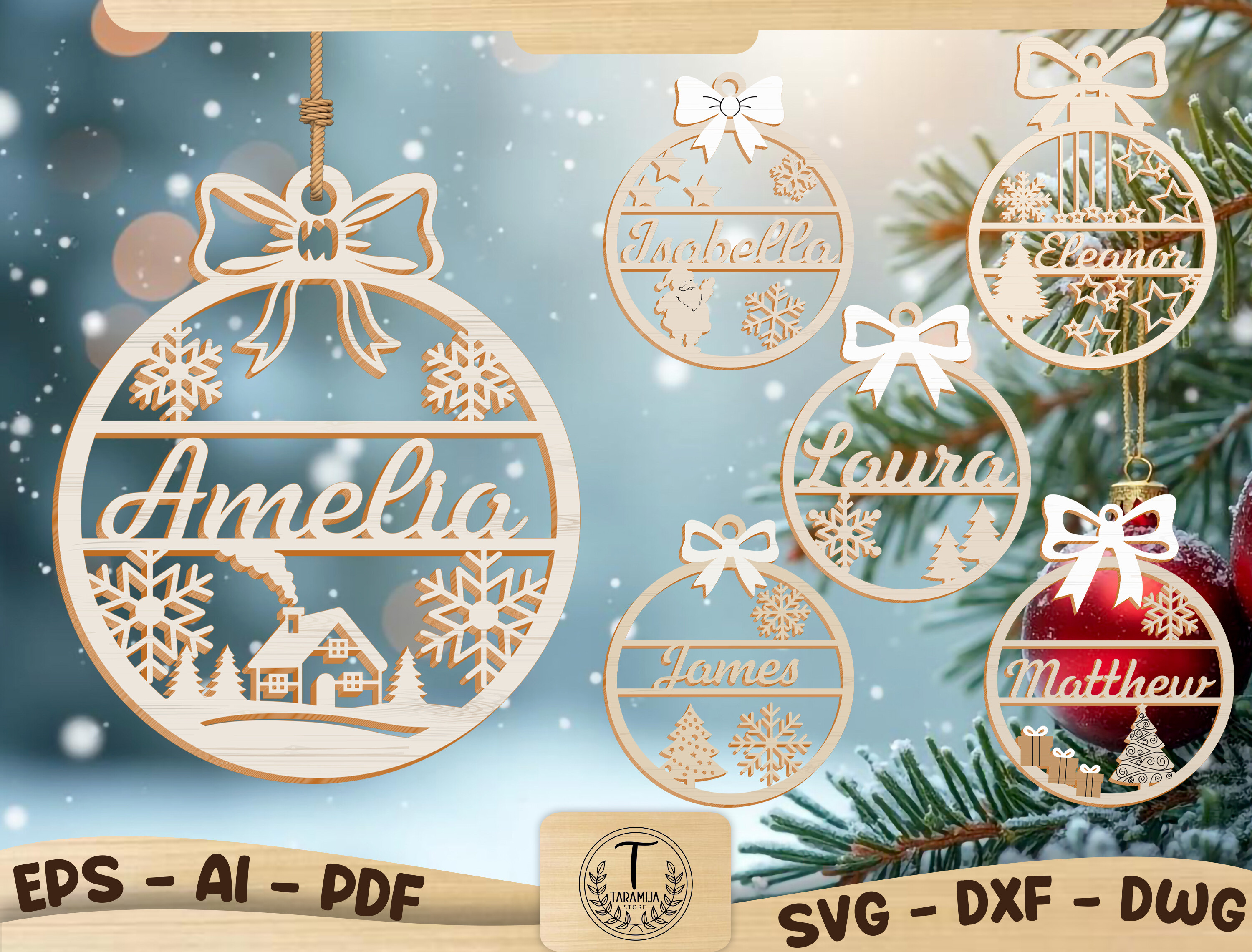 Personalized Christmas Ornament SVG