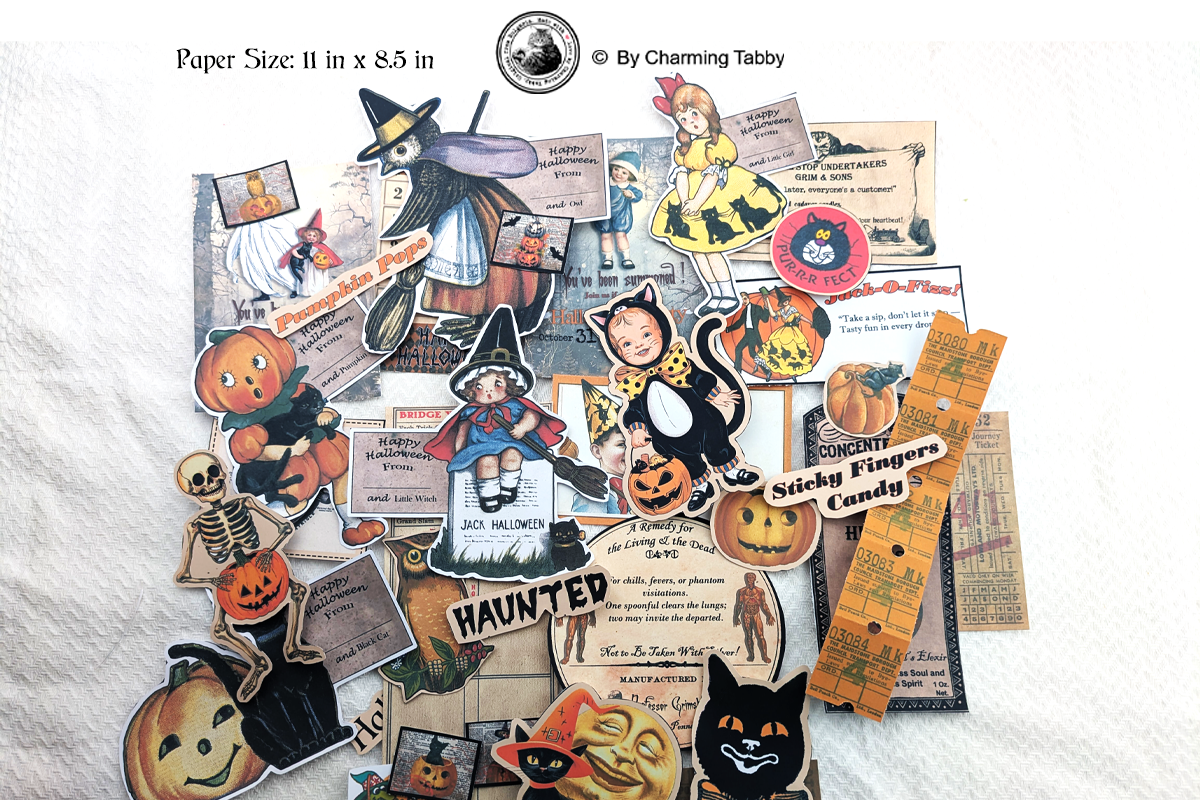 Retro Halloween Boxes Ephemera