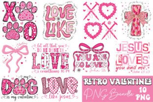Retro Valentine Png Bundle Graphic by Craft Artist · Creative Fabrica