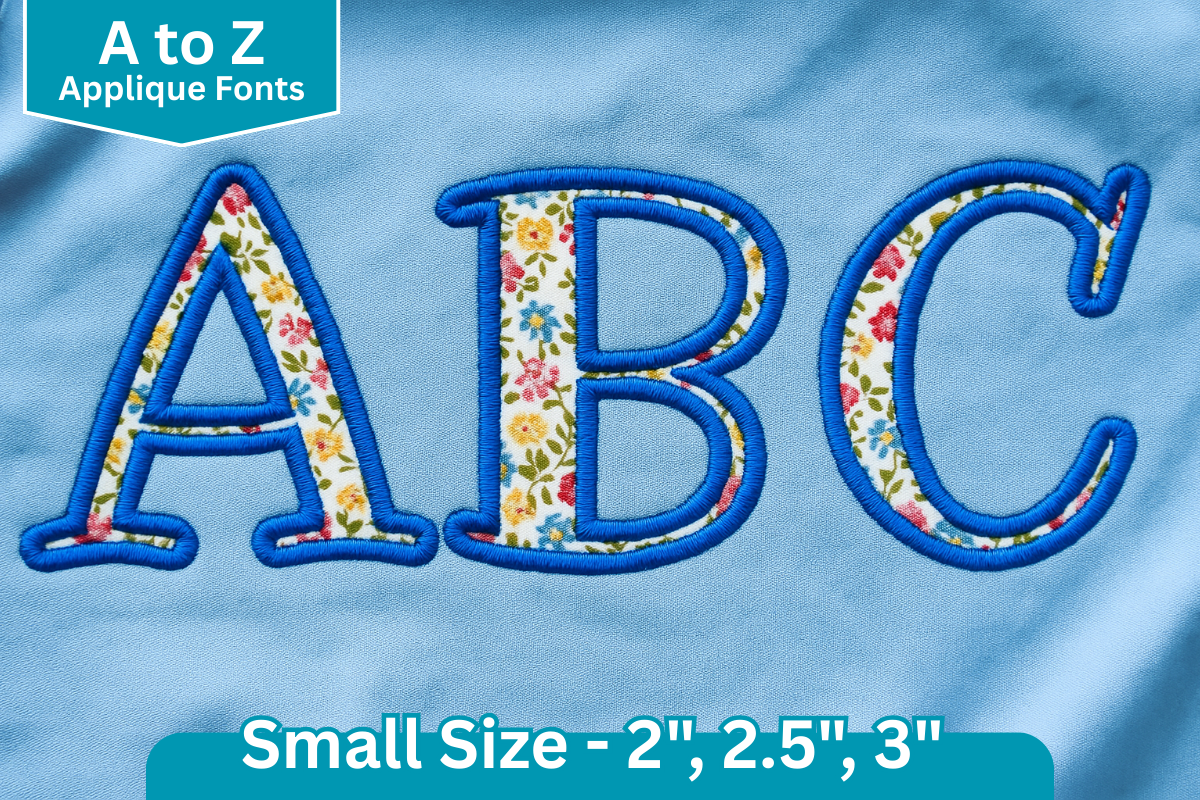 Scholar Stitch Applique Embroidery Font
