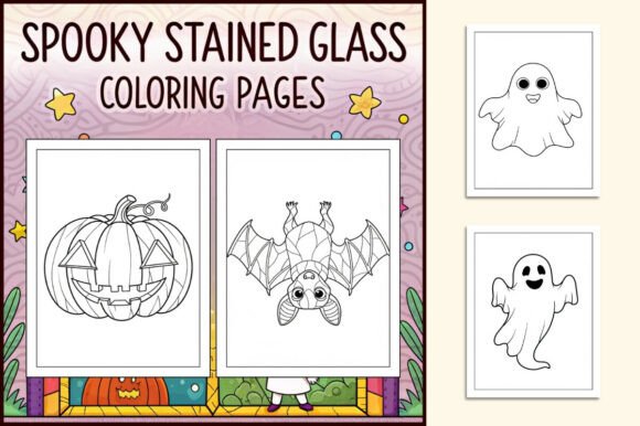 Spooky Stained Glass Coloring Pages