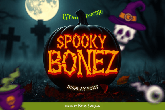 SpookyBonez Font: Creepy Bone-Style Halloween Typeface for Horror Designs