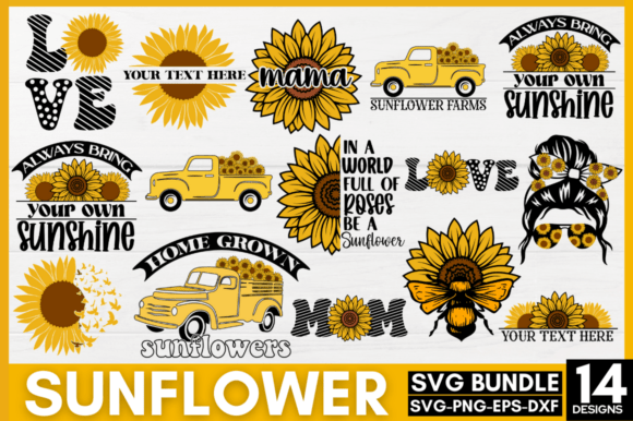 Sunflower Quotes SVG Bundle