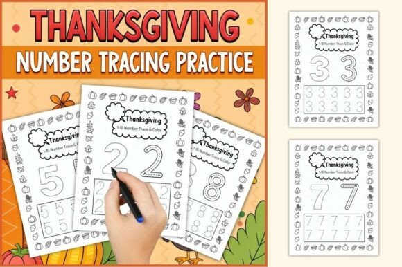 Thanksgiving Number Tracing 1-10 for Kid