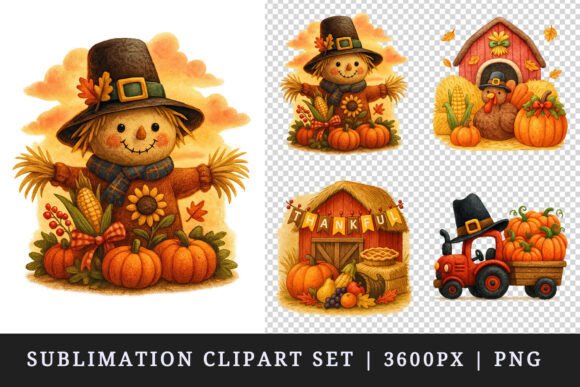 Thanksgiving clipart set png