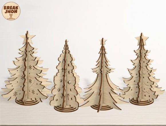 3D Christmas Tree SVG Bundle laser cut file