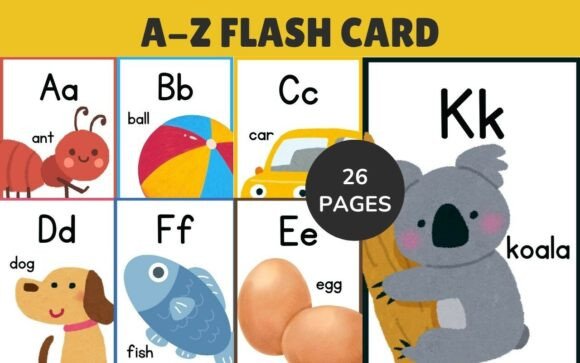 A-Z Alphabet Flash Cards for Toddlers