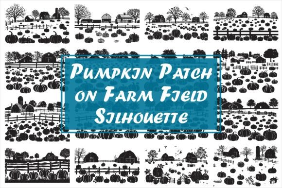 Beautiful Pumpkin Patch on Farm Field Illustration Artisanat Par Lasercut_pro