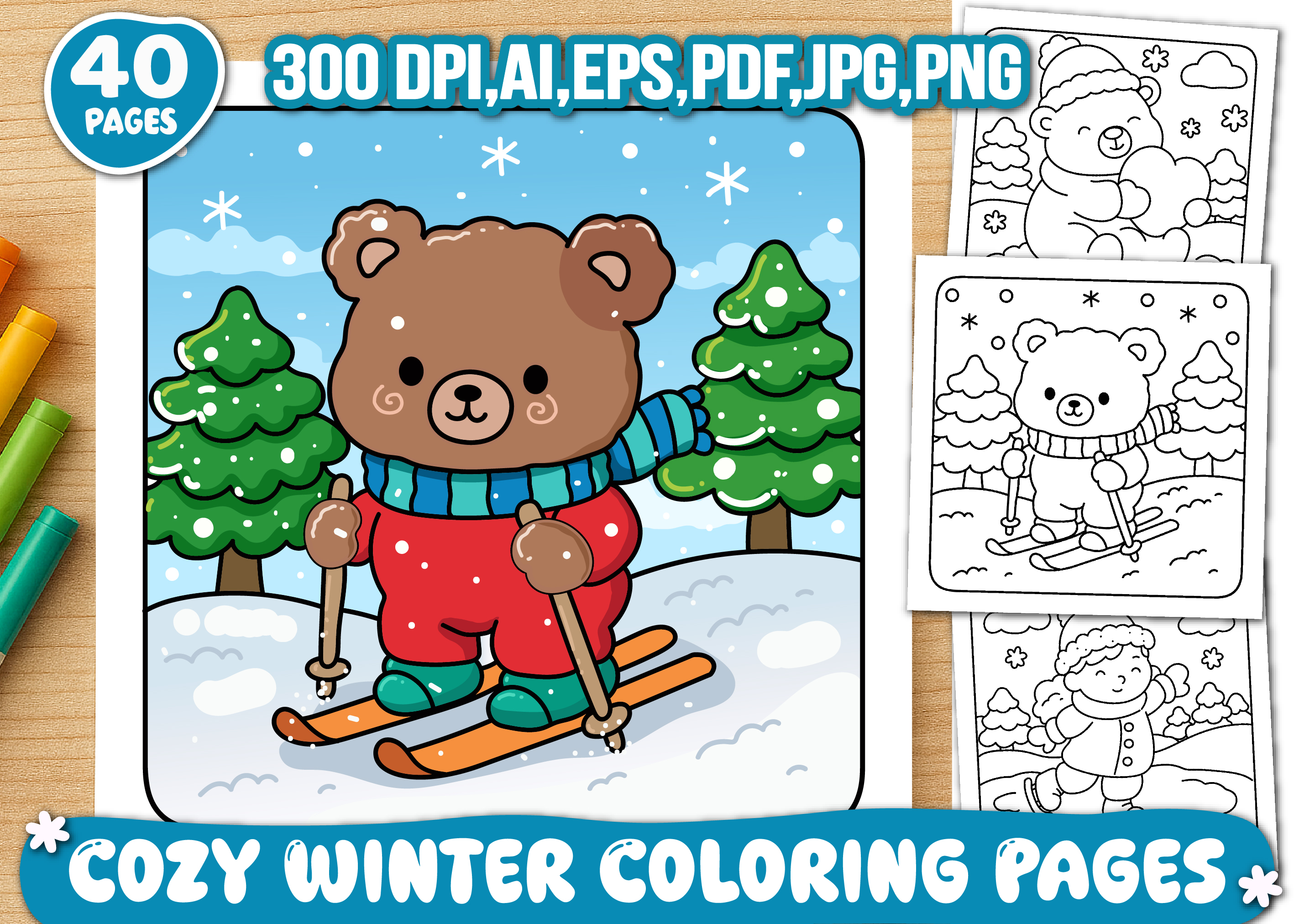 Bold and Easy Cozy Winter Coloring Pages