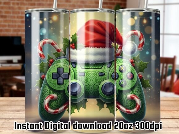 Christmas Gamer Controller Tumbler PNG
