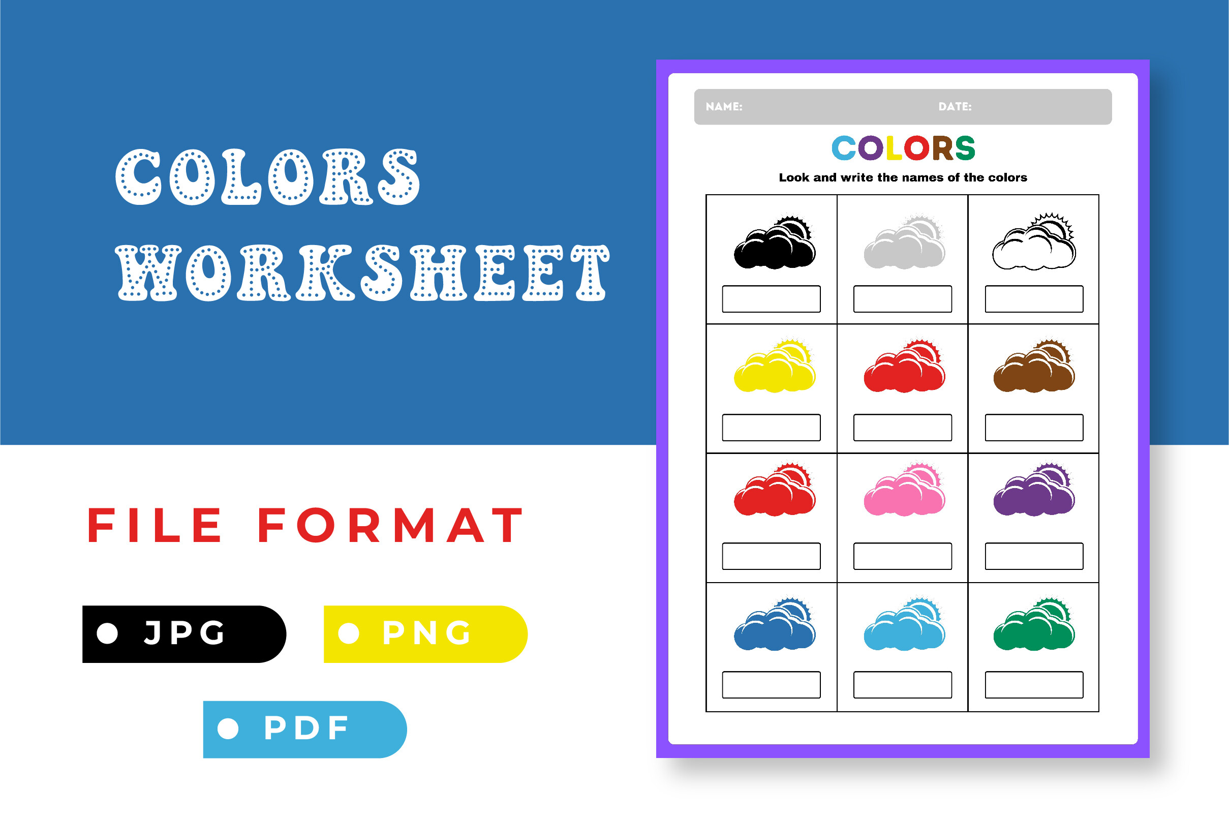 Color Worksheet Printable Template