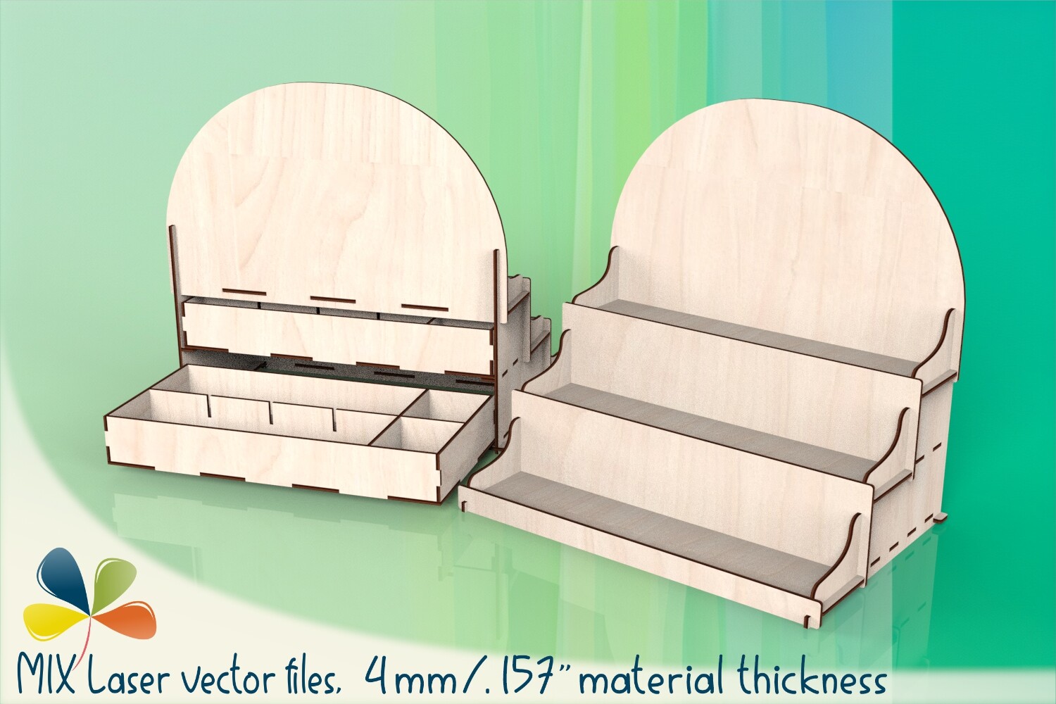 Compact Display Stand with 2 Drawers SVG