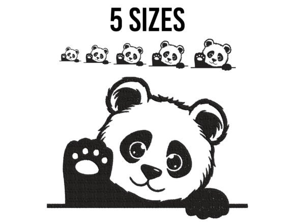 Cute Panda Embroidery Design