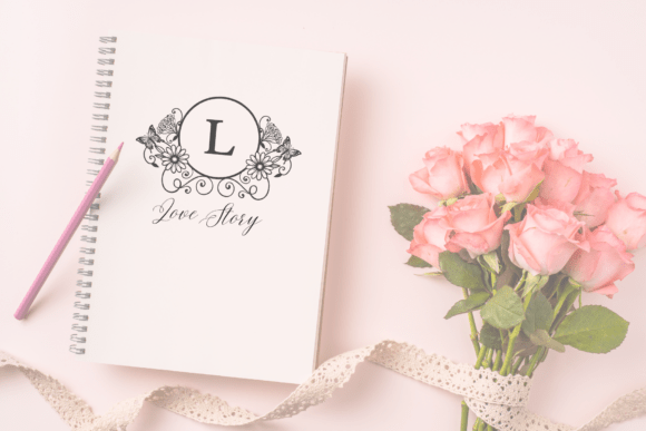 Floral Butterfly Monogram Font - Preview 3