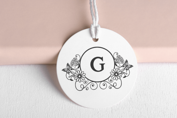 Floral Butterfly Monogram Font - Preview 5
