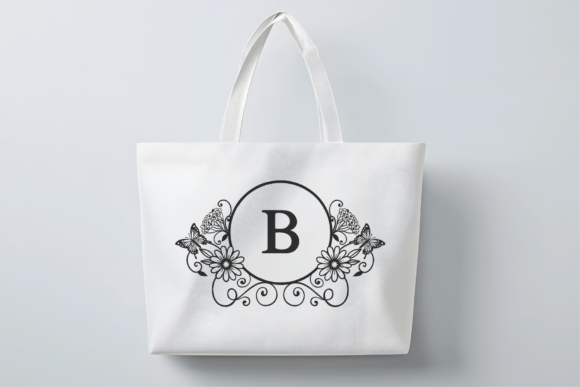 Floral Butterfly Monogram Font - Preview 6