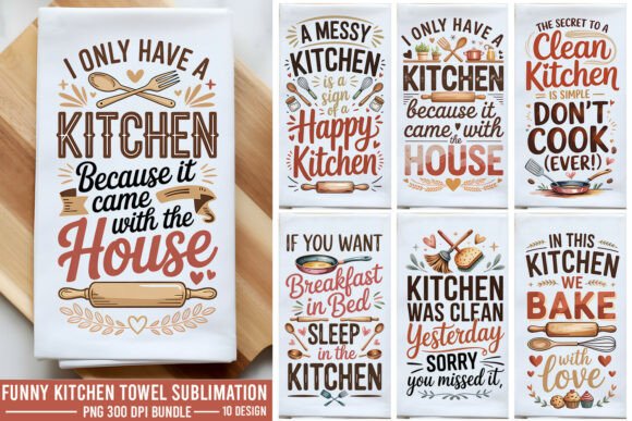Funny Kitchen Towel Sublimation Bundle