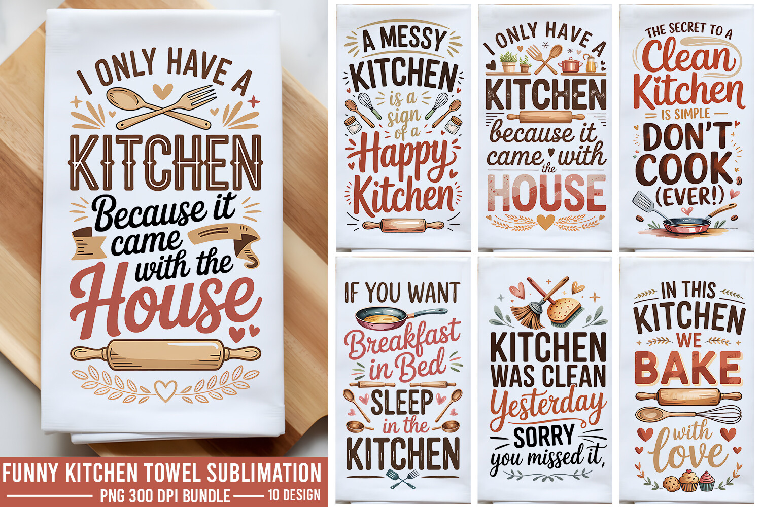 Funny Kitchen Towel Sublimation Bundle