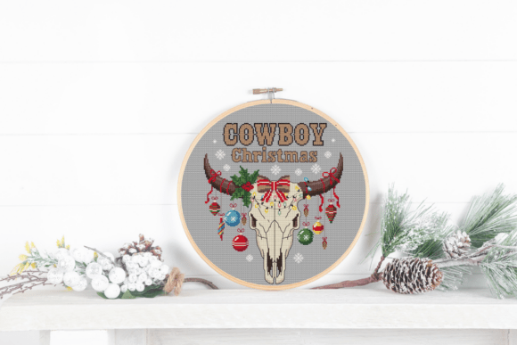 Longhorn Skull Cross Stitch Pattern