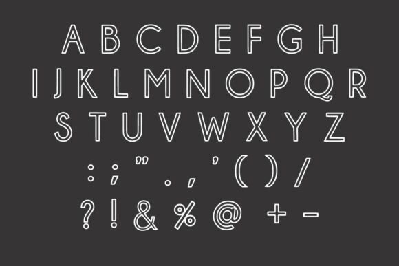 Minimal Line Art Font PNG with transparent background - Preview 4