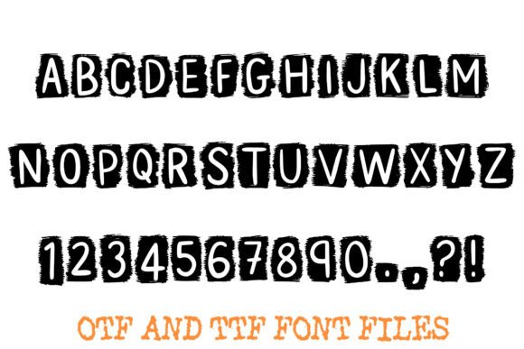Negative Space Grunge Font PNG with transparent background - Preview 1