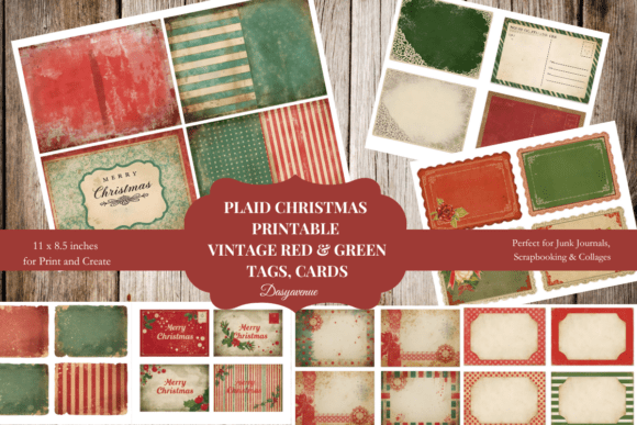 Plaid Christmas Printable Cards Graphic AI Graphics By DasyAvenue