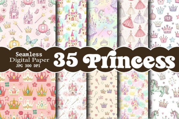 Princess Digital Seamless Papers