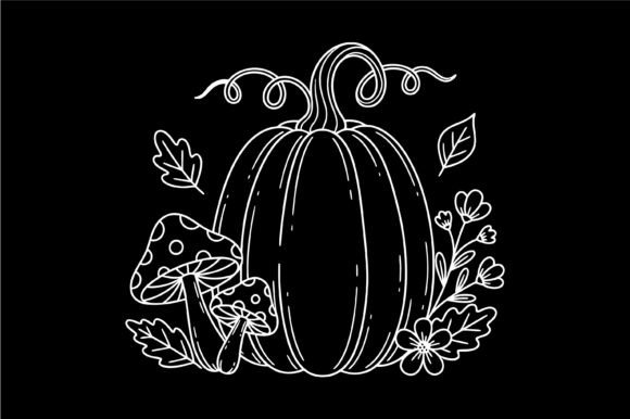 Pumpkin and Mushroom Floral Design Grafika Projekty Koszulek Przez Design Station