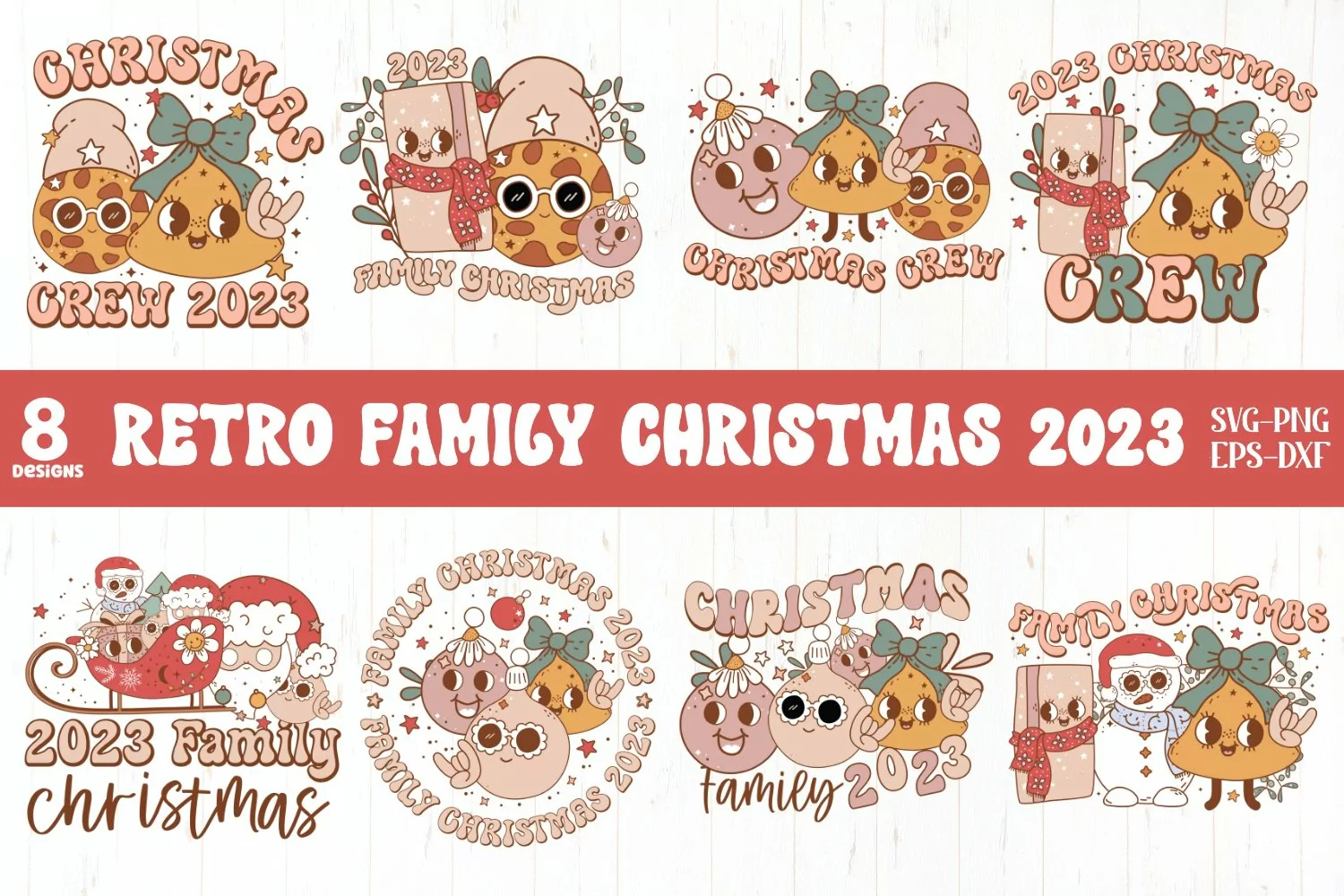 Retro Christmas SVG Bundle Graphic by Styled Stock Mock · Creative Fabrica