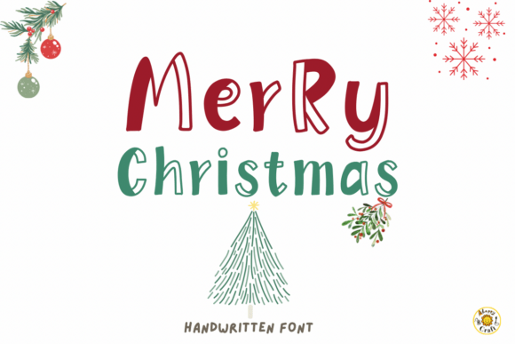 Ribbon Christmas Font Font PNG with transparent background - Preview 1