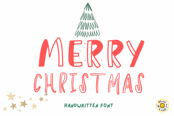 Ribbon Christmas Font Font PNG with transparent background - Preview 3
