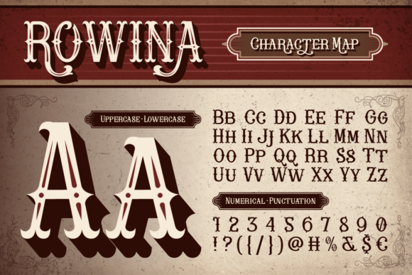 Rowina Font PNG with transparent background - Preview 1