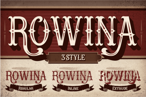 Rowina Font PNG with transparent background - Preview 3