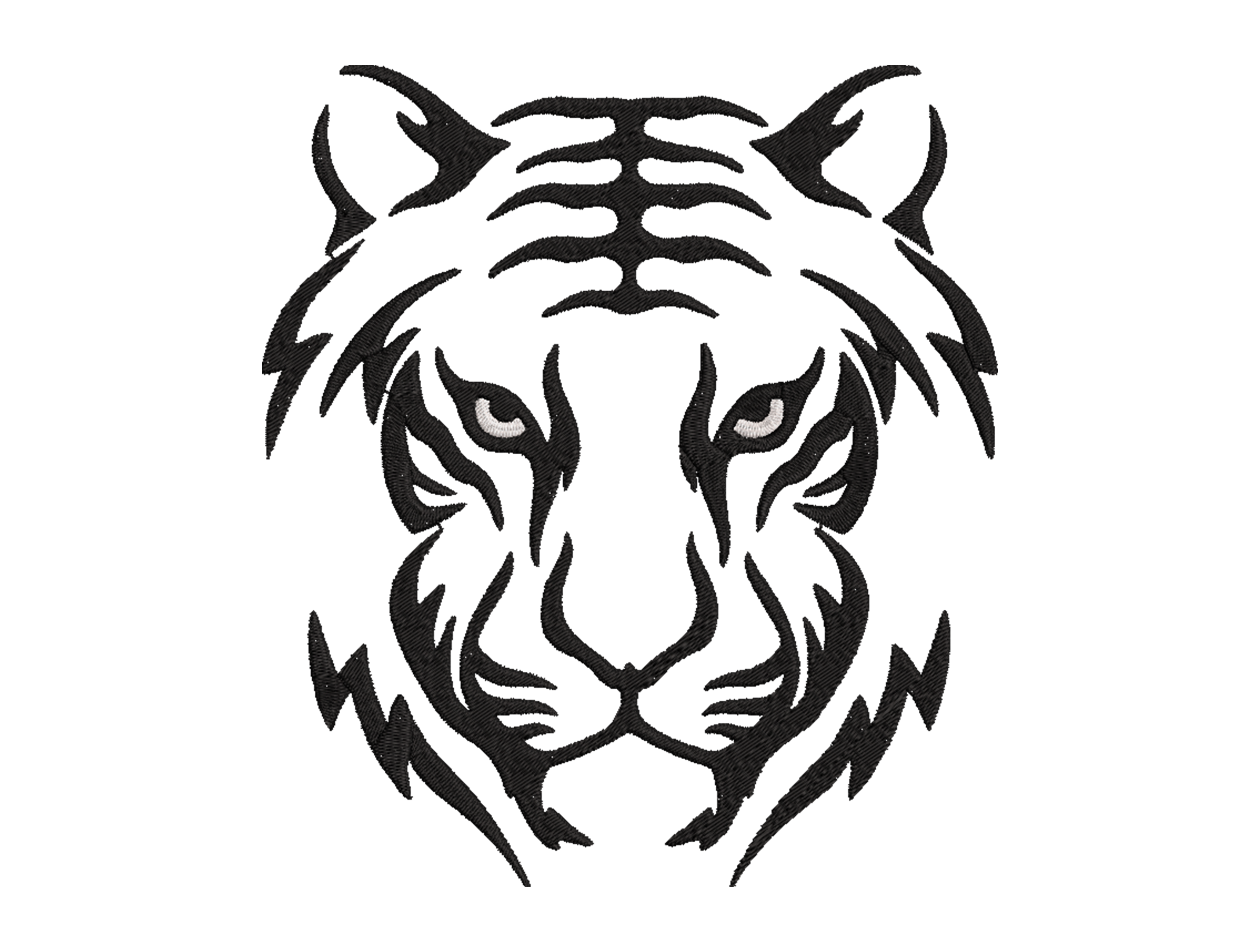 Tiger Head Embroidery Design