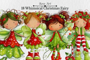 Whimsical Christmas Fairy Clipart Graphic by Rose Art · Creative Fabrica