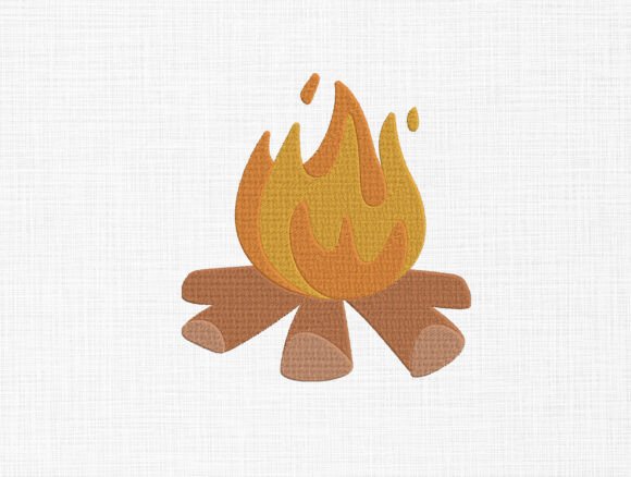 Campfire Embroidery Design