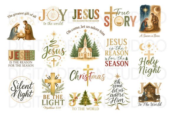 Christian Christmas PNG Bundle Nativity