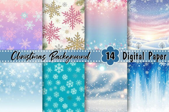 Christmas Background of Snowflakes