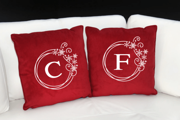 Christmas Snowflake Frame Font PNG with transparent background - Preview 4