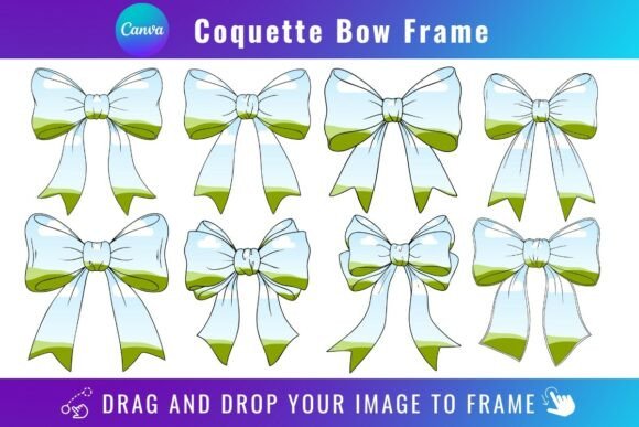 Coquette Bow Canva Frames Bundle Design
