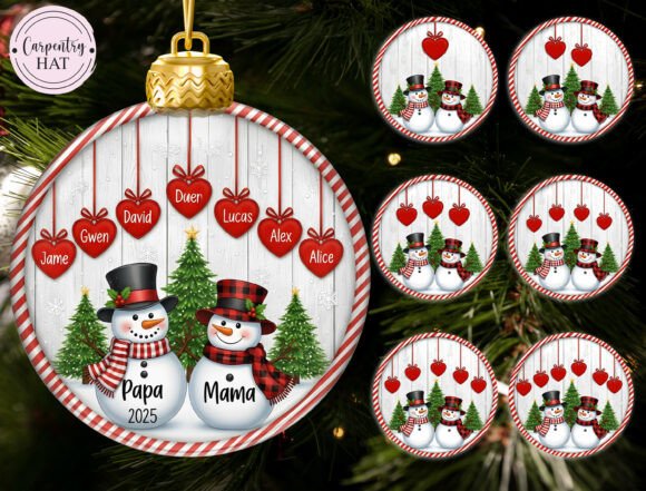 Custom Family Name Christmas OrnamentPng