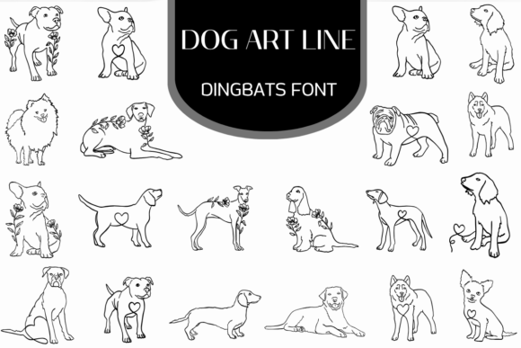 Preview of Dog Art Line dingbat font