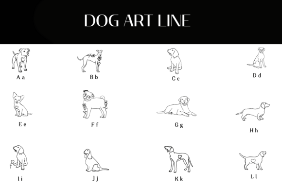 Dog Art Line Font - Preview 1