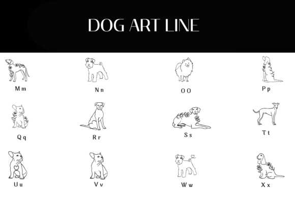 Dog Art Line Font - Preview 2