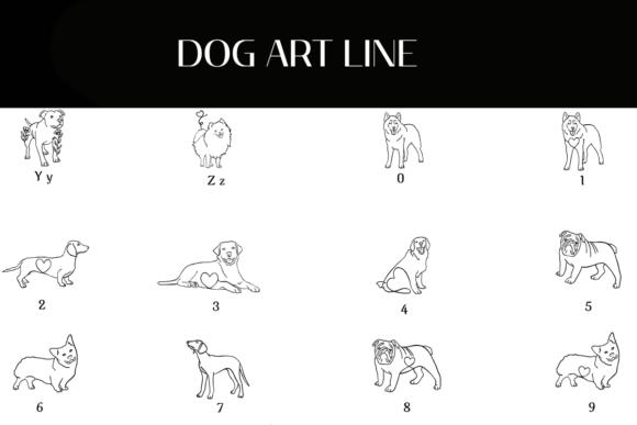 Dog Art Line Font - Preview 3
