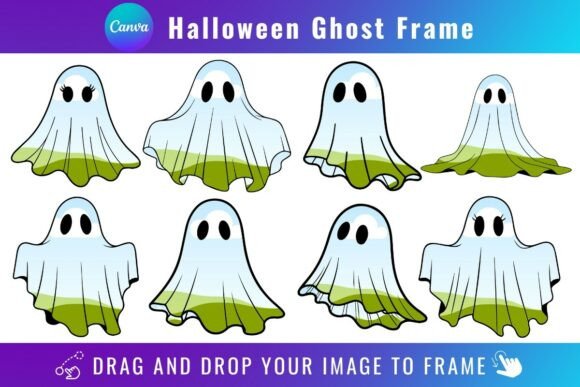 Halloween Ghost Canva Frames Bundle